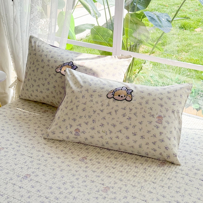 91家纺网 家纺一手货源 找家纺 恋佳居 2026新款毛巾绣古法棉单品床盖床盖单件 迷雾紫兔