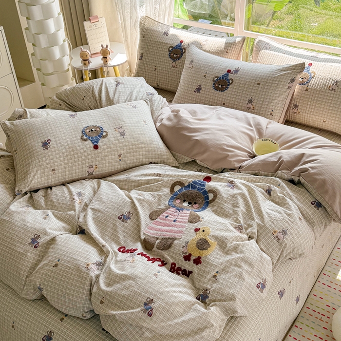 91家纺网 家纺一手货源 找家纺 恋佳居 2026新款毛巾绣古法棉单品床盖床盖单件 格趣萌熊