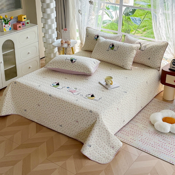 恋佳居 2026新款毛巾绣古法棉单品床盖床盖单件 软萌时光