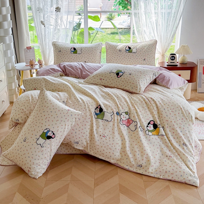 91家纺网 家纺一手货源 找家纺 恋佳居 2026新款毛巾绣古法棉单品床盖床盖单件 软萌时光