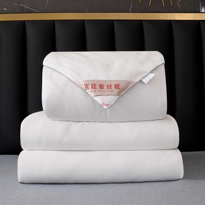 （总）禹祥家纺 2026轻奢丝滑裸感全棉纯棉提花蚕丝被被子被芯