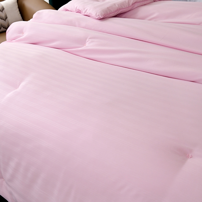 91家纺网 家纺一手货源 找家纺 禹祥家纺 2026轻奢丝滑裸感全棉纯棉提花蚕丝被被子被芯 粉