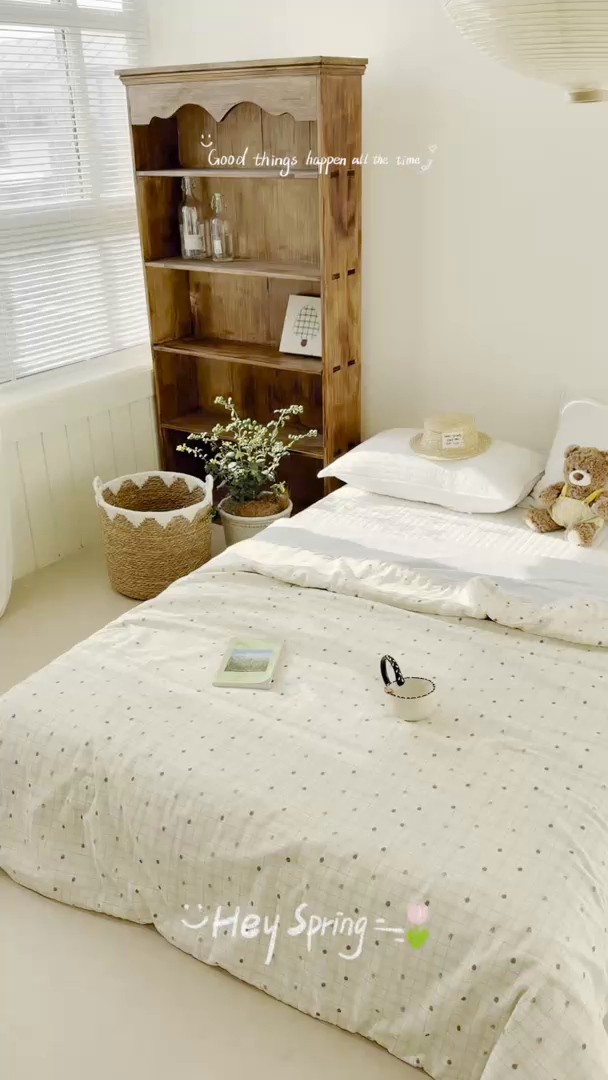 91家纺网 家纺一手货源 找家纺 大彩家居 2026新款全棉双层纱凉感夏被 草莓格纹