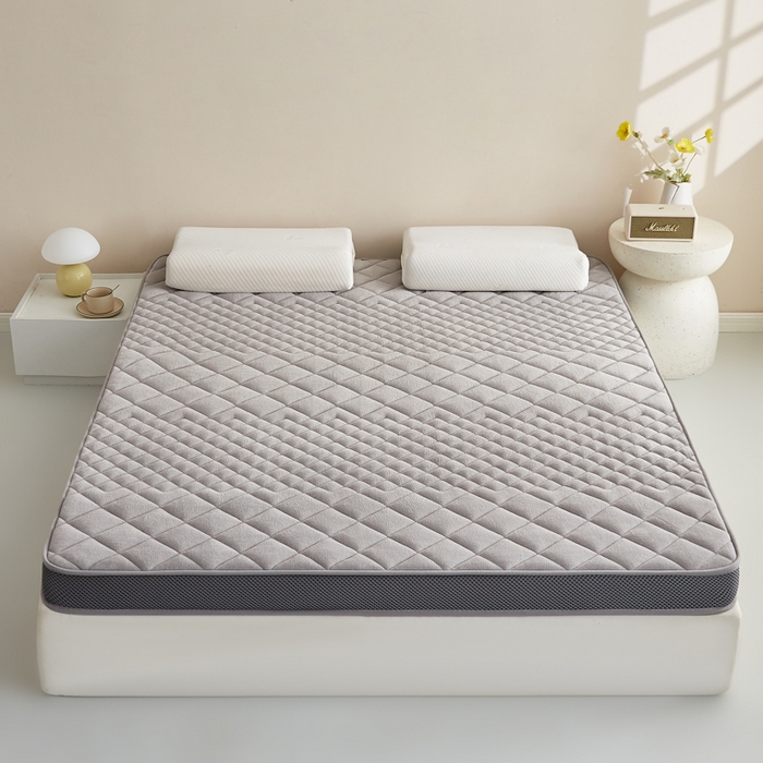 91家纺网 家纺一手货源 找家纺 优莱床垫 2026新款针织棉记忆海绵立体款床垫 艾玛格法莱绒记忆棉立体灰