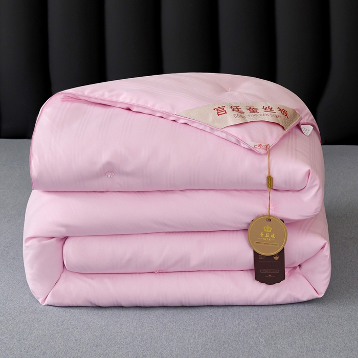 91家纺网 家纺一手货源 找家纺 禹祥家纺 2026新款小提花经典蚕丝被子母被 小提花经典-粉
