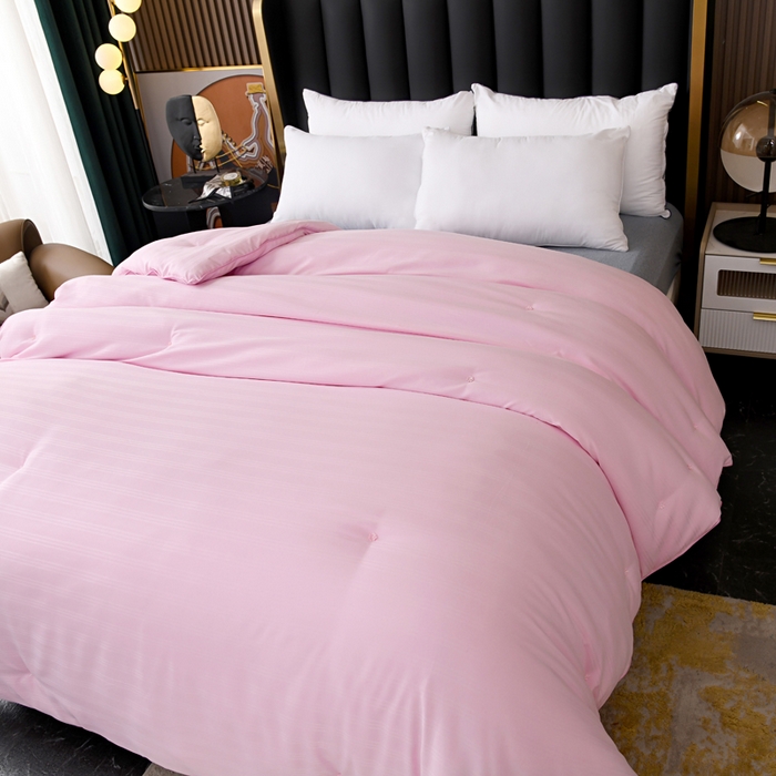 91家纺网 家纺一手货源 找家纺 禹祥家纺 2026新款小提花经典蚕丝被子母被 小提花经典-粉