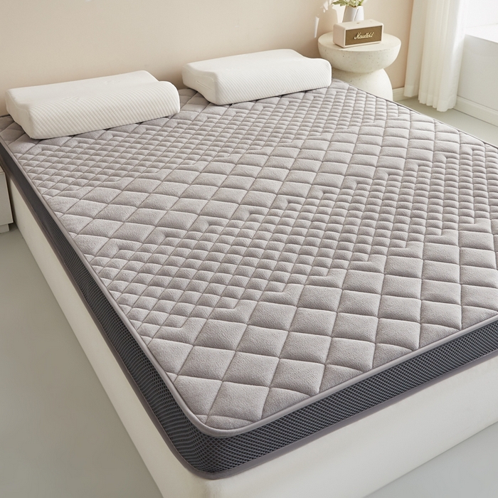 91家纺网 家纺一手货源 找家纺 优莱床垫 2026新款针织棉记忆海绵立体款床垫 艾玛格法莱绒记忆棉立体灰