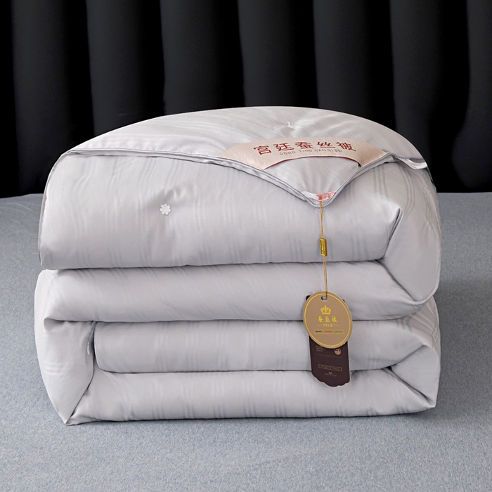 91家纺网 家纺一手货源 找家纺 禹祥家纺 2026新款小提花经典蚕丝被子母被 小提花经典-灰