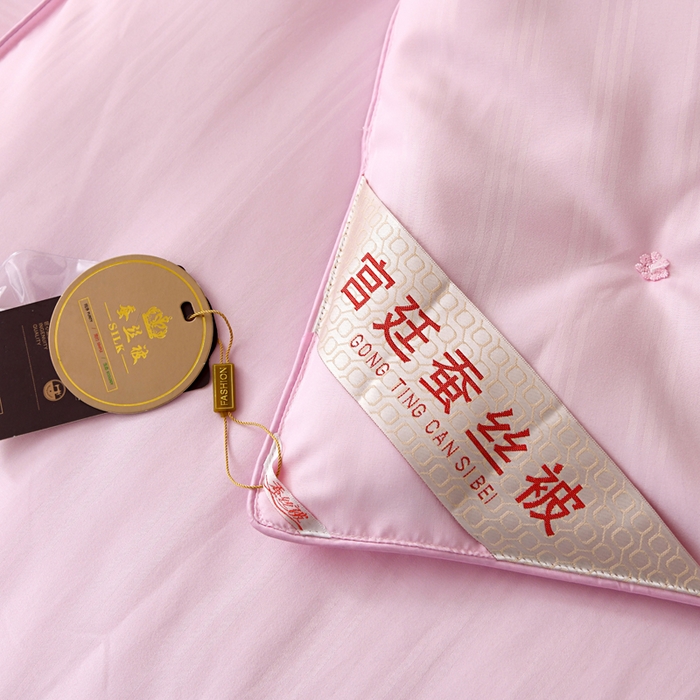 91家纺网 家纺一手货源 找家纺 禹祥家纺 2026新款小提花经典蚕丝被子母被 小提花经典-粉