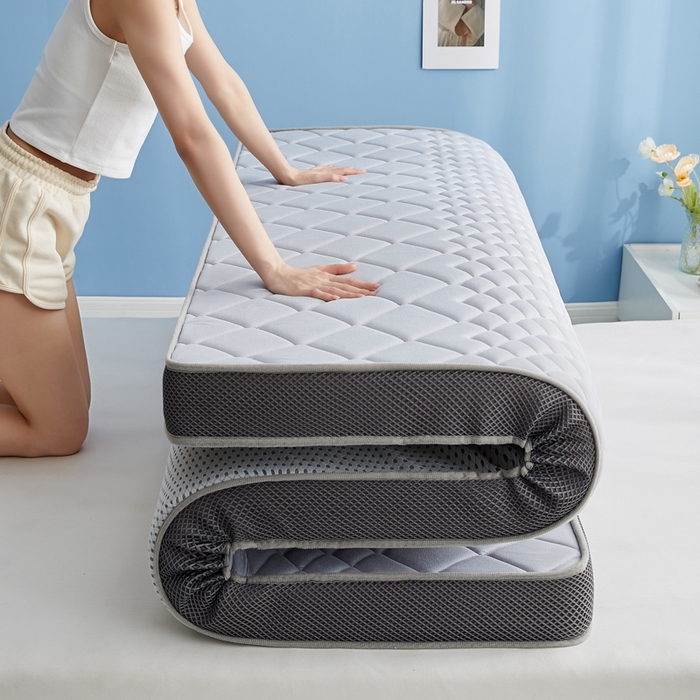 91家纺网 家纺一手货源 找家纺 优莱床垫 2026新款针织棉记忆海绵立体款床垫 艾玛格记忆棉立体灰