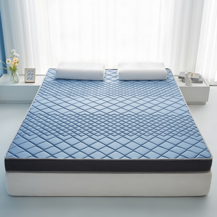 91家纺网 家纺一手货源 找家纺 优莱床垫 2026新款针织棉记忆海绵立体款床垫 艾玛格记忆棉立体蓝色