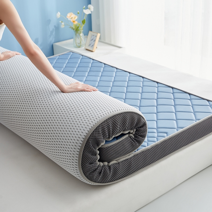 91家纺网 家纺一手货源 找家纺 优莱床垫 2026新款针织棉记忆海绵立体款床垫 艾玛格记忆棉立体蓝色