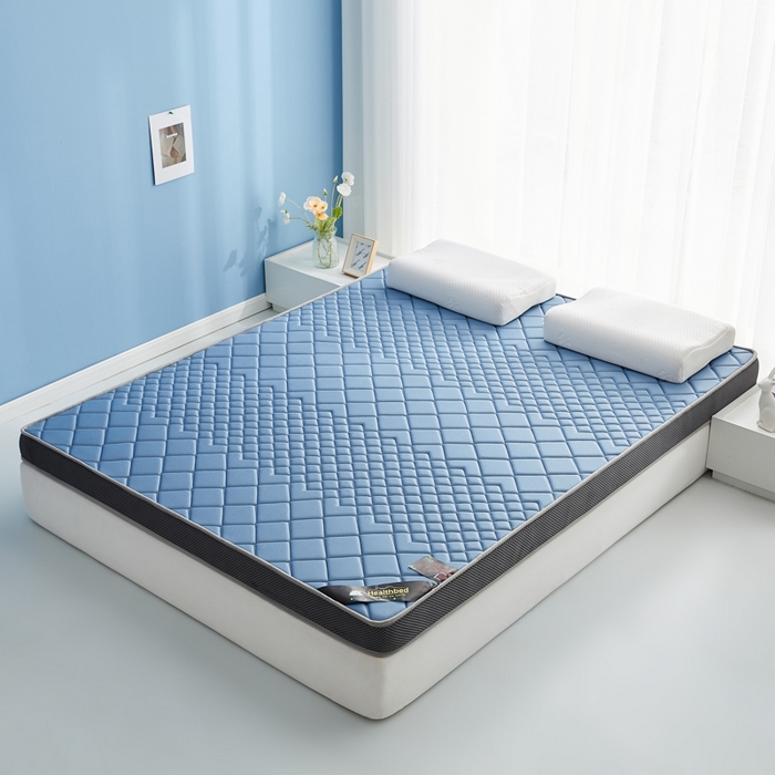 91家纺网 家纺一手货源 找家纺 优莱床垫 2026新款针织棉记忆海绵立体款床垫 艾玛格记忆棉立体蓝色