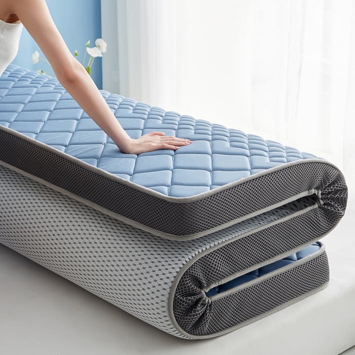 91家纺网 家纺一手货源 找家纺 优莱床垫 2026新款针织棉记忆海绵立体款床垫 艾玛格记忆棉立体蓝色