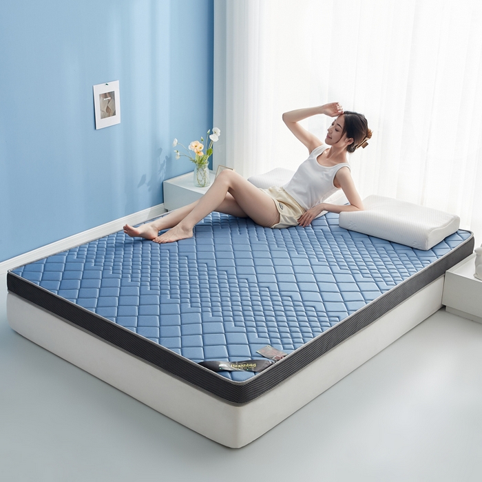 91家纺网 家纺一手货源 找家纺 优莱床垫 2026新款针织棉记忆海绵立体款床垫 艾玛格记忆棉立体蓝色