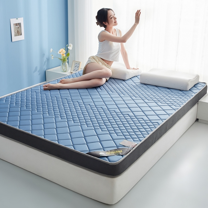 91家纺网 家纺一手货源 找家纺 优莱床垫 2026新款针织棉记忆海绵立体款床垫 艾玛格记忆棉立体蓝色