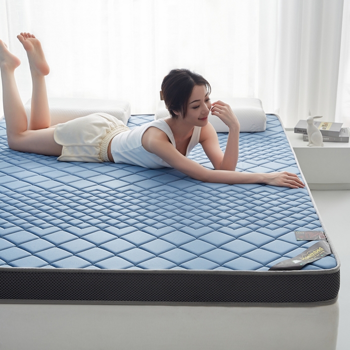 91家纺网 家纺一手货源 找家纺 优莱床垫 2026新款针织棉记忆海绵立体款床垫 艾玛格记忆棉立体蓝色