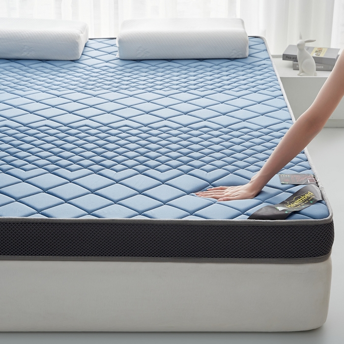 91家纺网 家纺一手货源 找家纺 优莱床垫 2026新款针织棉记忆海绵立体款床垫 艾玛格记忆棉立体蓝色