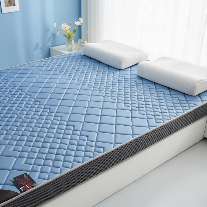 91家纺网 家纺一手货源 找家纺 优莱床垫 2026新款针织棉记忆海绵立体款床垫 艾玛格记忆棉立体蓝色