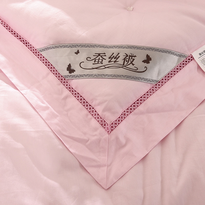 91家纺网 家纺一手货源 找家纺 禹祥家纺 2026新款60支长绒棉蚕丝被被芯春秋被冬被 被子被芯 宫廷小调-粉色
