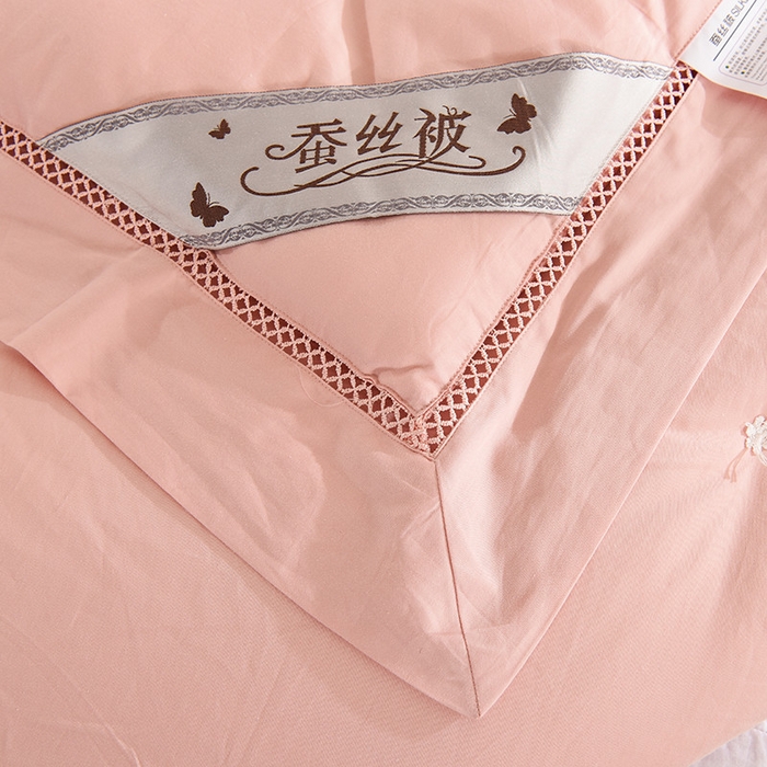 91家纺网 家纺一手货源 找家纺 禹祥家纺 2026新款60支长绒棉蚕丝被被芯春秋被冬被 被子被芯 宫廷小调-玉色