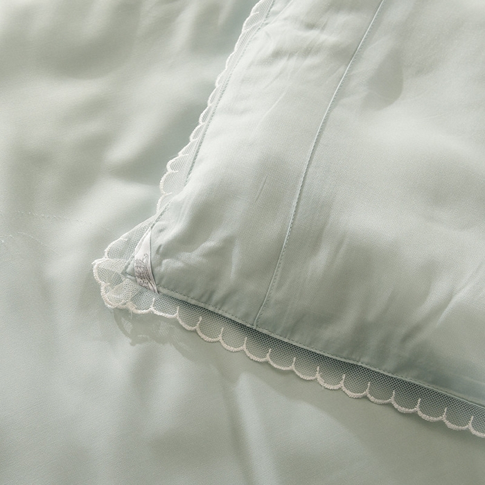 91家纺网 家纺一手货源 找家纺 禹祥家纺 2026新款60支长绒棉蚕丝被被芯春秋被冬被 被子被芯 宫廷小调-浅绿