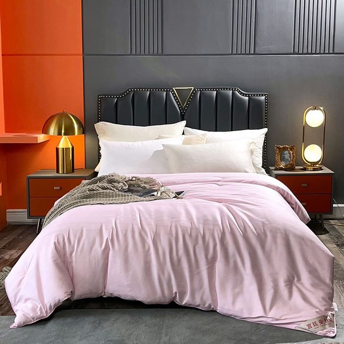 91家纺网 家纺一手货源 找家纺 禹祥家纺 2026新款全棉蚕丝被被子被芯冬被子母被提花蚕丝被 被子被芯 轻轻语录粉色