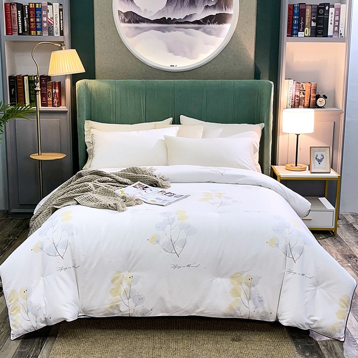 91家纺网 家纺一手货源 找家纺 禹祥家纺 2026新款全棉蚕丝被被子被芯冬被子母被提花蚕丝被 被子被芯 叶知秋