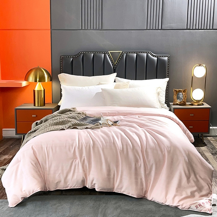 禹祥家纺 2026新款全棉蚕丝被被子被芯冬被子母被提花蚕丝被 被子被芯 轻轻语录玉色