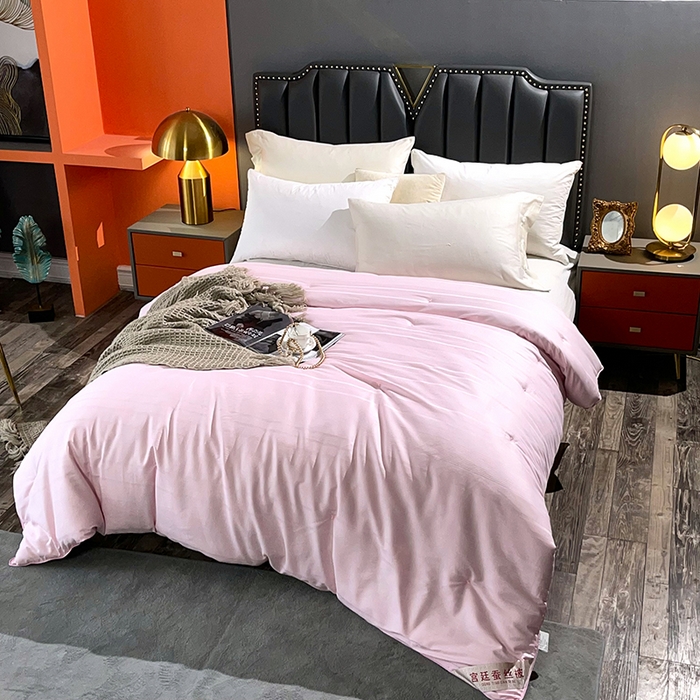 91家纺网 家纺一手货源 找家纺 禹祥家纺 2026新款全棉蚕丝被被子被芯冬被子母被提花蚕丝被 被子被芯 轻轻语录粉色