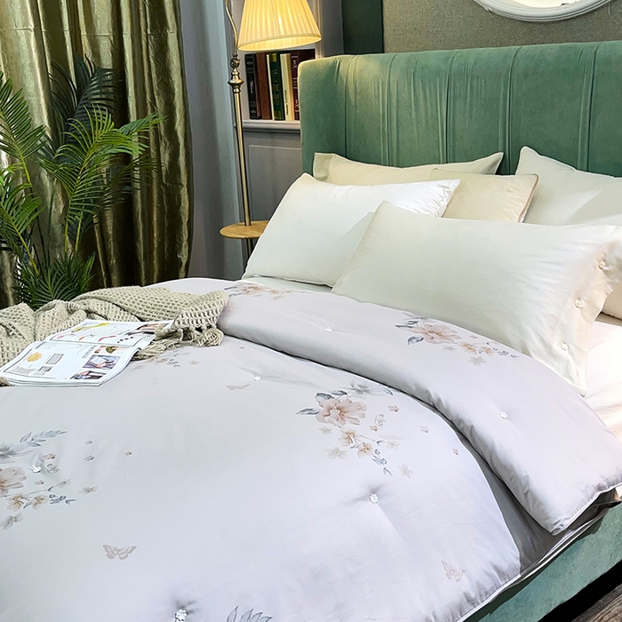 91家纺网 家纺一手货源 找家纺 禹祥家纺 2026新款全棉蚕丝被被子被芯冬被子母被提花蚕丝被 被子被芯 心愿灰