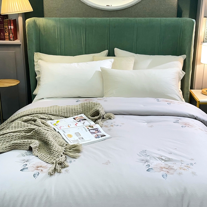 91家纺网 家纺一手货源 找家纺 禹祥家纺 2026新款全棉蚕丝被被子被芯冬被子母被提花蚕丝被 被子被芯 心愿灰