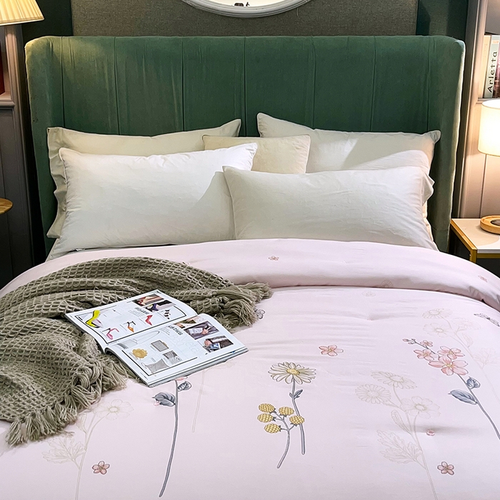 91家纺网 家纺一手货源 找家纺 禹祥家纺 2026新款全棉蚕丝被被子被芯冬被子母被提花蚕丝被 被子被芯 伊人粉