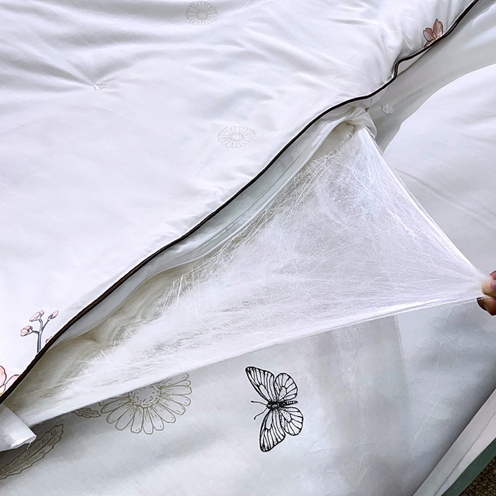 91家纺网 家纺一手货源 找家纺 禹祥家纺 2026新款全棉蚕丝被被子被芯冬被子母被提花蚕丝被 被子被芯 伊人白