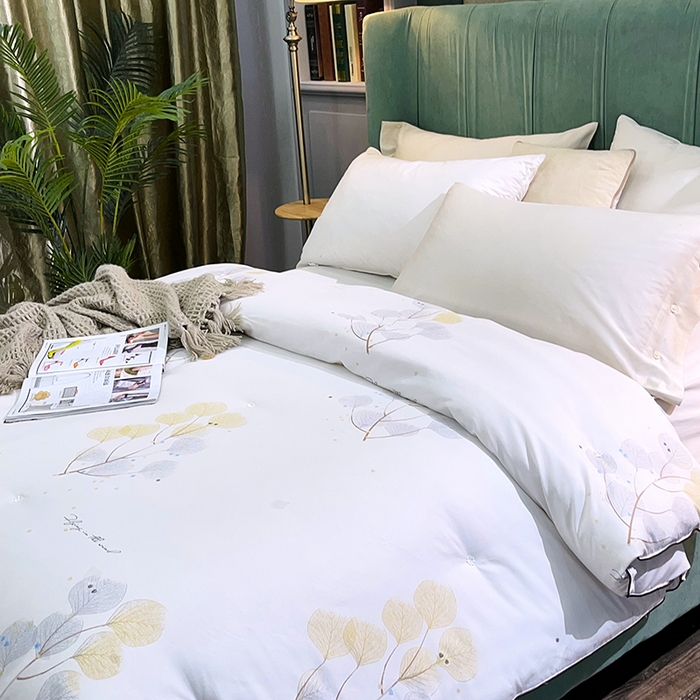 91家纺网 家纺一手货源 找家纺 禹祥家纺 2026新款全棉蚕丝被被子被芯冬被子母被提花蚕丝被 被子被芯 叶知秋