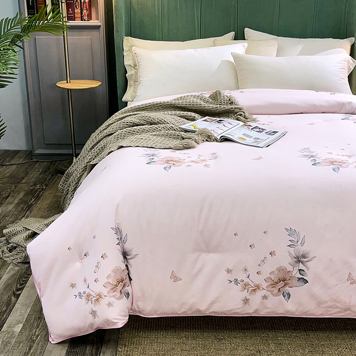 91家纺网 家纺一手货源 找家纺 禹祥家纺 2026新款全棉蚕丝被被子被芯冬被子母被提花蚕丝被 被子被芯 心愿粉