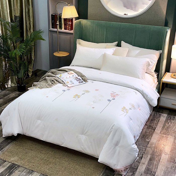 91家纺网 家纺一手货源 找家纺 禹祥家纺 2026新款全棉蚕丝被被子被芯冬被子母被提花蚕丝被 被子被芯 伊人白