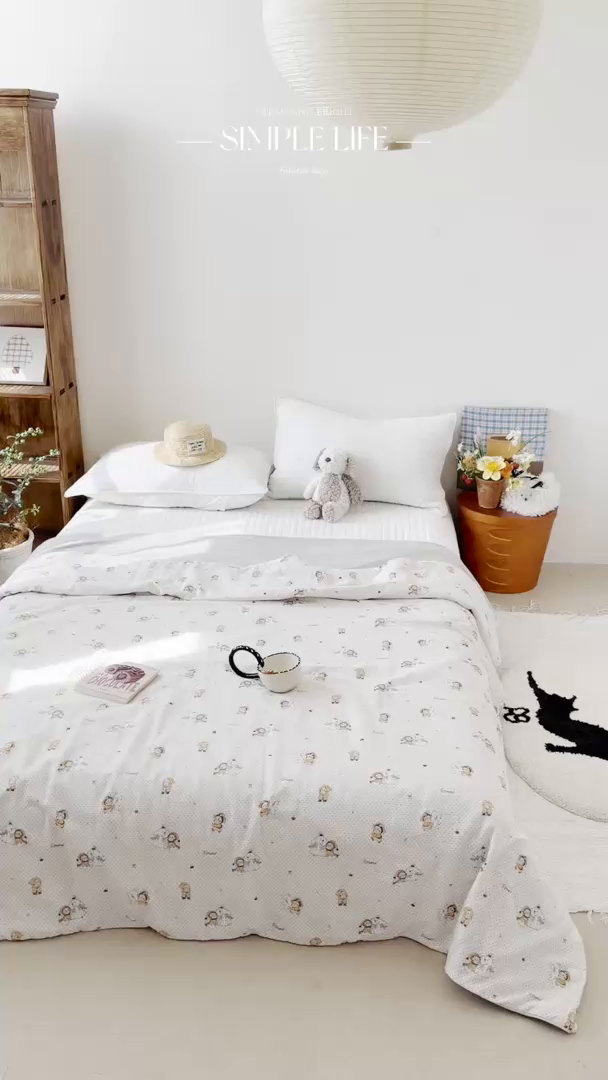 91家纺网 家纺一手货源 找家纺 大彩家居 2026新款全棉双层纱凉感夏被 极地童话