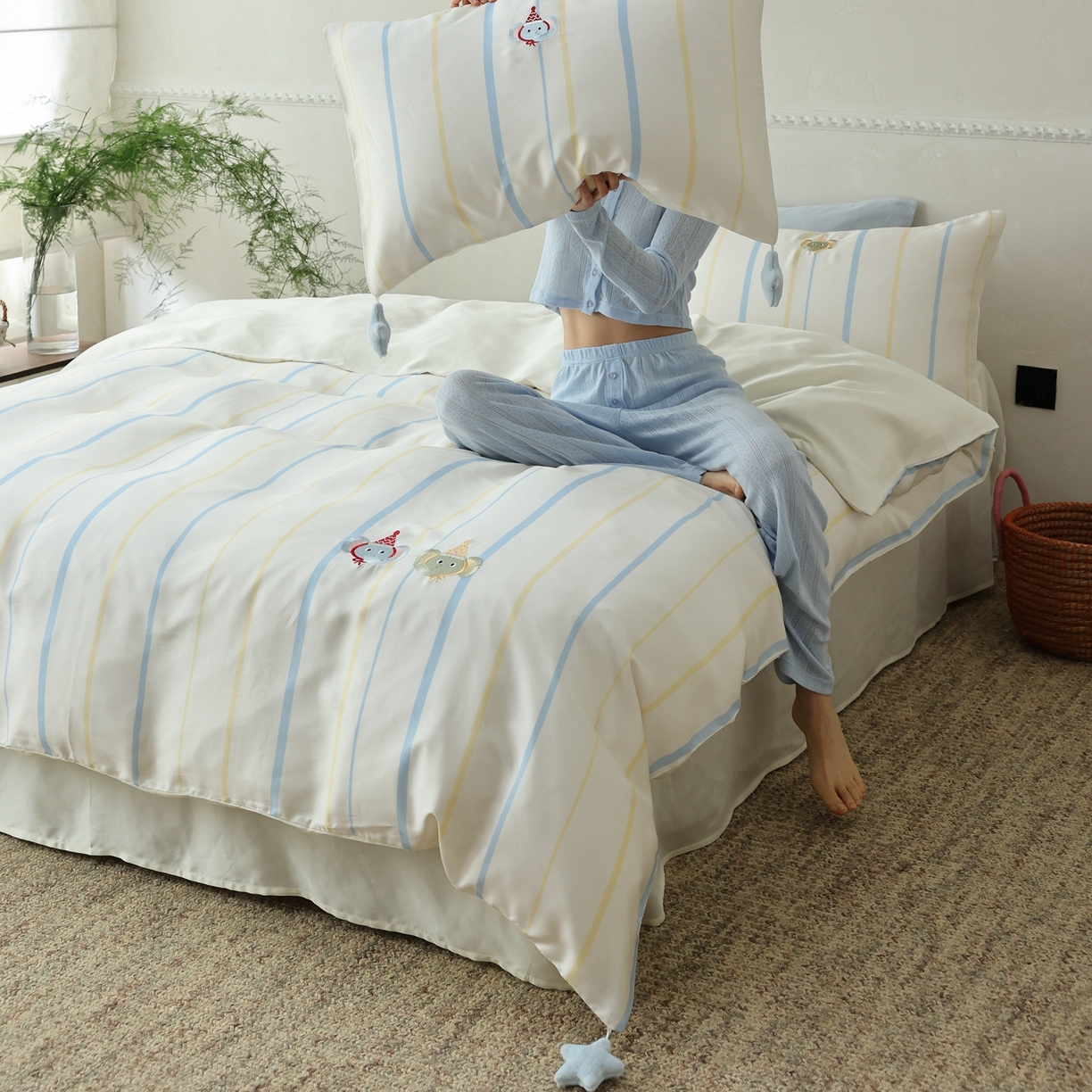 91家纺网 家纺一手货源 找家纺 （总）初拾 2026新款60支兰精天丝“情绪价值”四件套-星星象