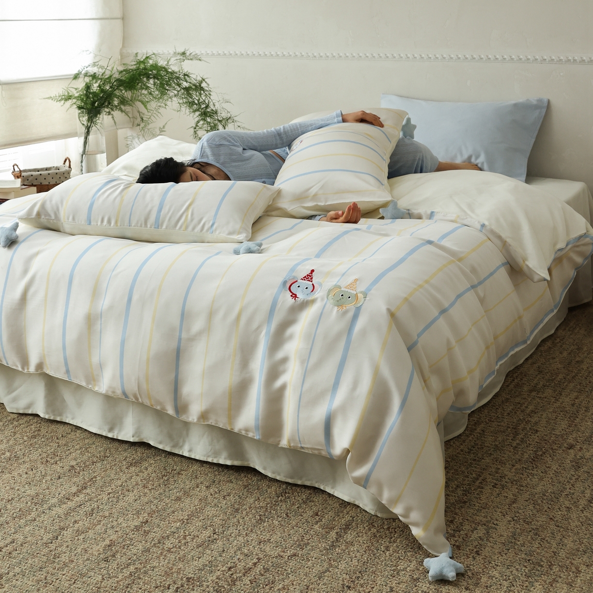 91家纺网 家纺一手货源 找家纺 （总）初拾 2026新款60支兰精天丝“情绪价值”四件套-星星象