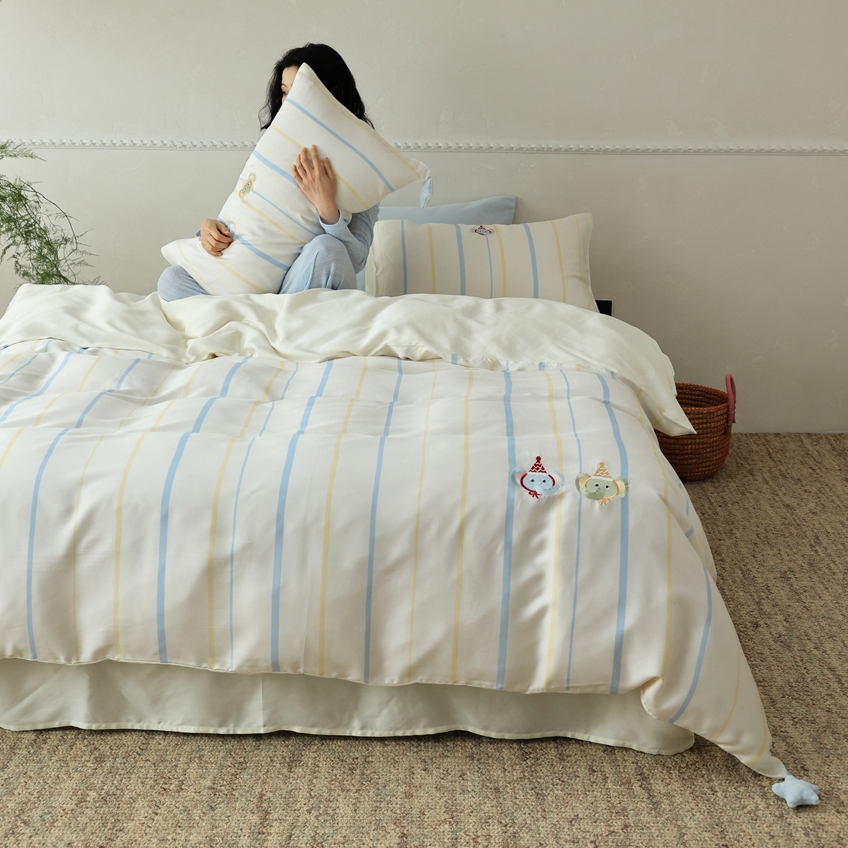 91家纺网 家纺一手货源 找家纺 （总）初拾 2026新款60支兰精天丝“情绪价值”四件套-星星象