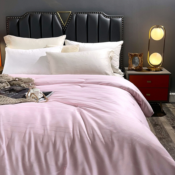 91家纺网 家纺一手货源 找家纺 禹祥家纺 2026新款全棉蚕丝被被子被芯冬被子母被提花蚕丝被 被子被芯 轻轻语录粉色