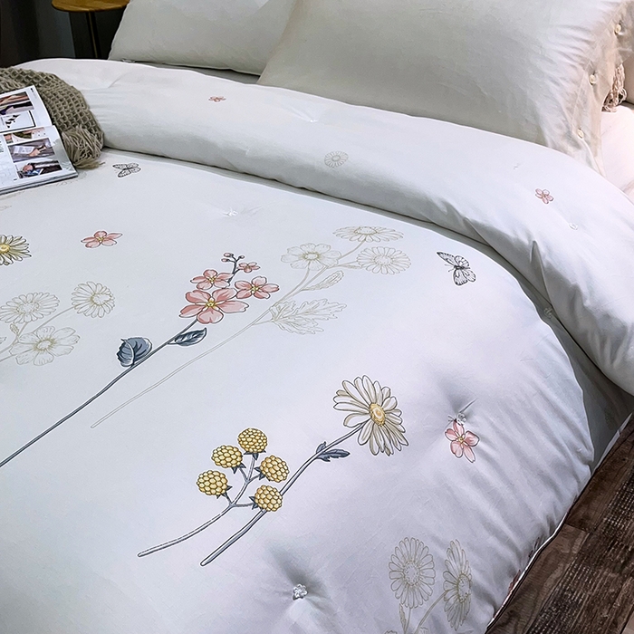 91家纺网 家纺一手货源 找家纺 禹祥家纺 2026新款全棉蚕丝被被子被芯冬被子母被提花蚕丝被 被子被芯 伊人白