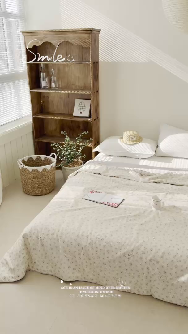 91家纺网 家纺一手货源 找家纺 大彩家居 2026新款全棉双层纱凉感夏被 田园小憩