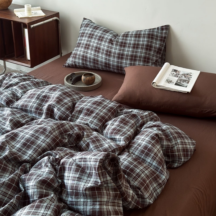 91家纺网 家纺一手货源 找家纺 （总）豪美鑫 2026新款经典格纹四件套 苏格兰系列