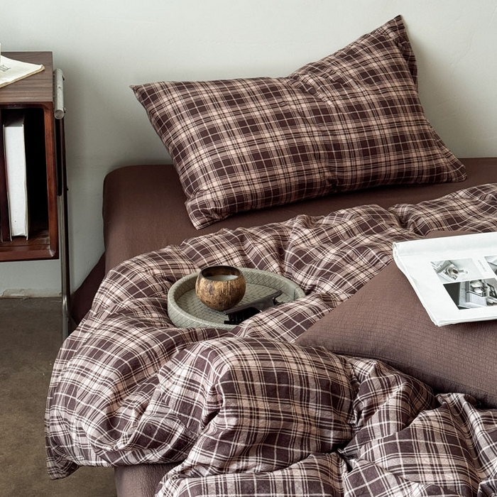 91家纺网 家纺一手货源 找家纺 （总）豪美鑫 2026新款经典格纹四件套 苏格兰系列