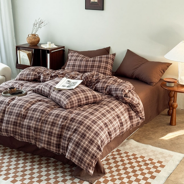 91家纺网 家纺一手货源 找家纺 （总）豪美鑫 2026新款经典格纹四件套 苏格兰系列