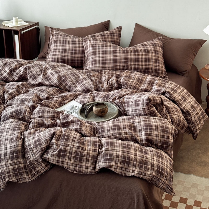 91家纺网 家纺一手货源 找家纺 （总）豪美鑫 2026新款经典格纹四件套 苏格兰系列