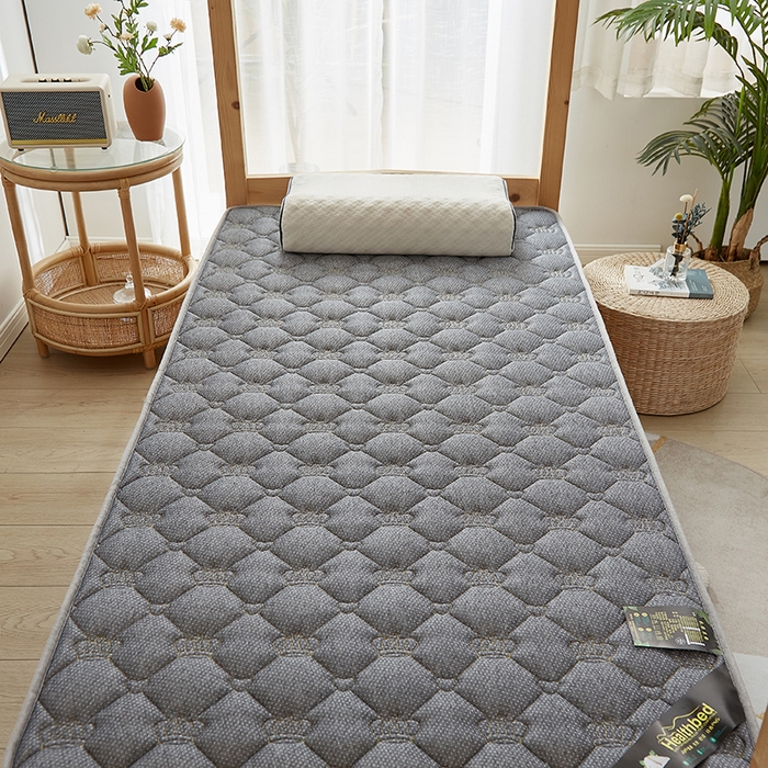 91家纺网 家纺一手货源 找家纺 优莱床垫 2026新款乳胶记忆海棉中国结款床垫-学生款 记忆棉皇冠灰