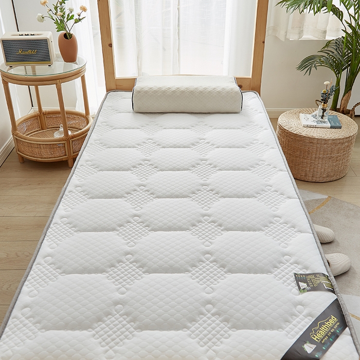 91家纺网 家纺一手货源 找家纺 优莱床垫 2026新款乳胶记忆海棉中国结款床垫-学生款 记忆棉中国结白